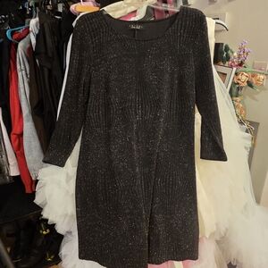 Trixxi Black Sparkle Long Sleeve Dress